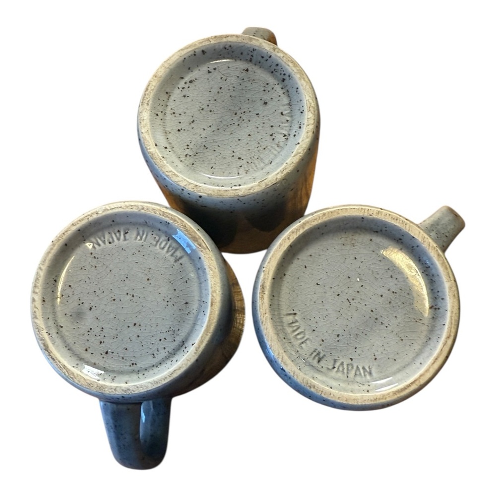 1970's Home Sweet Home 3 Coffee Cup/Mugs Stoneware, Gray /Blue, Collectable VTG. - Picture 2 of 10